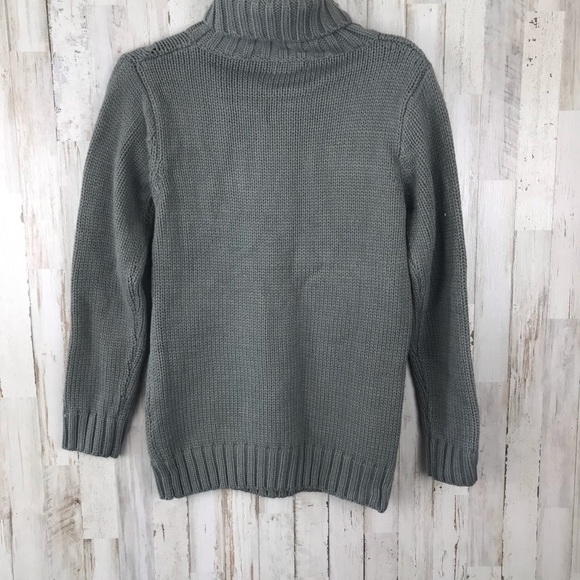 TheLees Grey Turtle Neck Cable Knit Sweater Size M - Picture 2 of 6